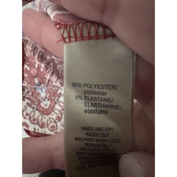 Rafaella Women’s Paisley Pattern Button Accent Blouse Shirt Size Medium - Picture 5 of 8